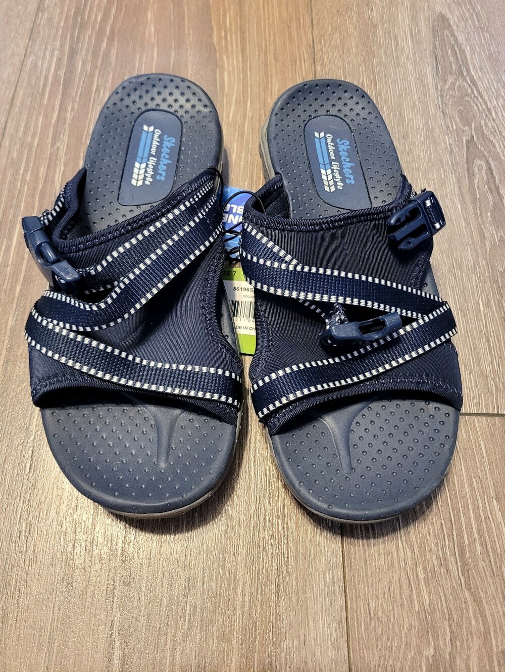 Skechers  Navy Adjustable Slide Sandals